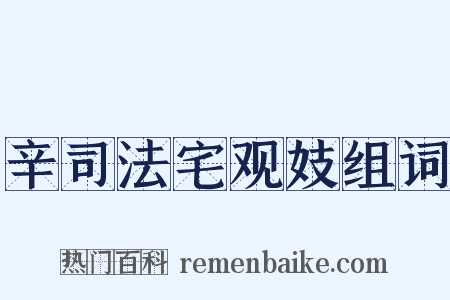 辛司法宅观妓组词是什么意思的图片